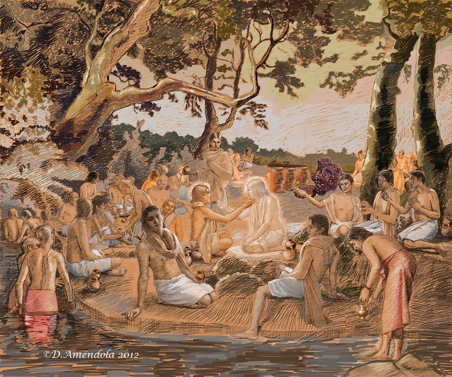 1440x1200 The Panihati Festival Painting In Progress By Dominique Amendola - Elaborate Painting