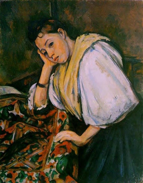 501x640 Young Italian Girl Resting On Her Elbow Paul Cezanne Painting - Elbow Painting