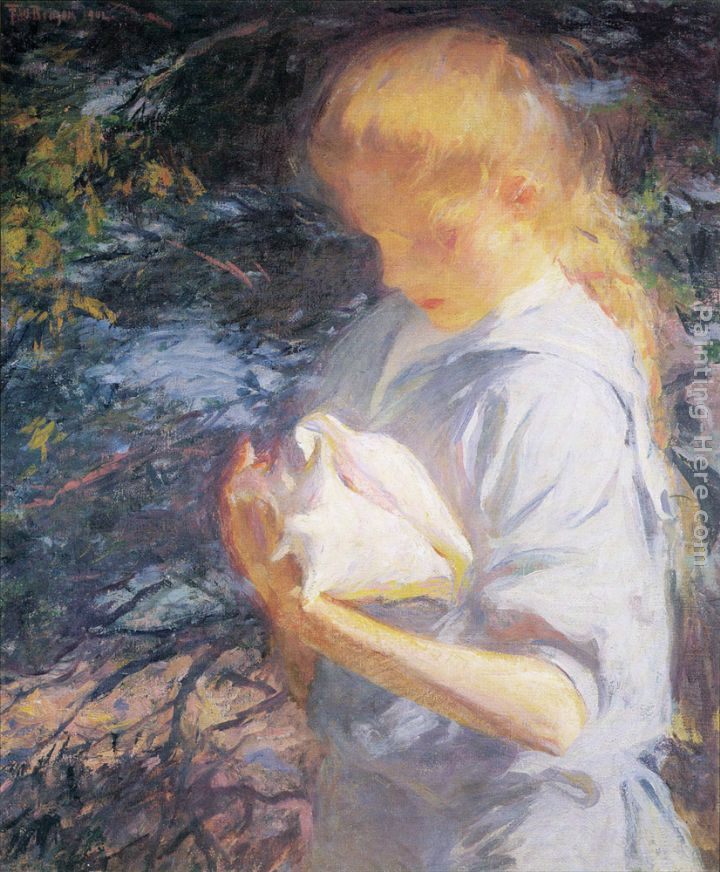 720x872 Frank Weston Benson Eleanor Holding A Shell Painting Best - Eleanor Painting