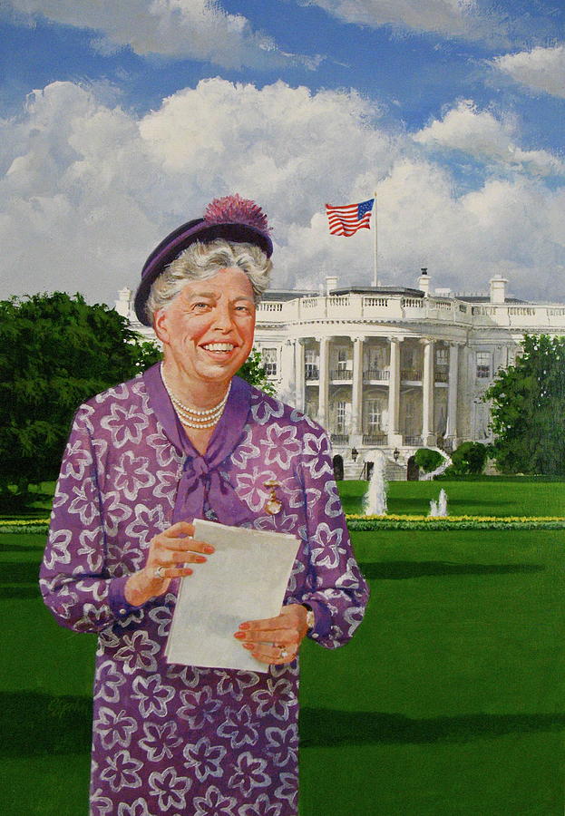 623x900 Eleanor Everywhere Painting By Cliff Spohn - Eleanor Roosevelt Painting