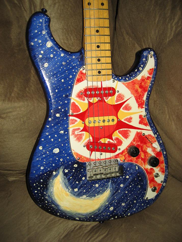 714x951 Electric Guitar Painting By Skymaster6 - Electric Guitar Painting