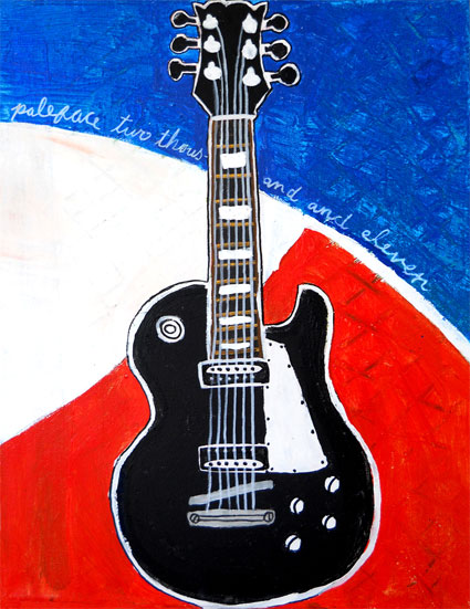 425x551 Paintings By Paleface Store - Electric Guitar Painting