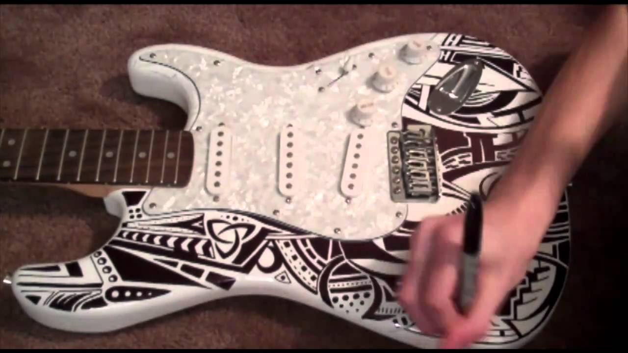1280x720 Sharpie Guitar Time Lapse - Electric Guitar Painting