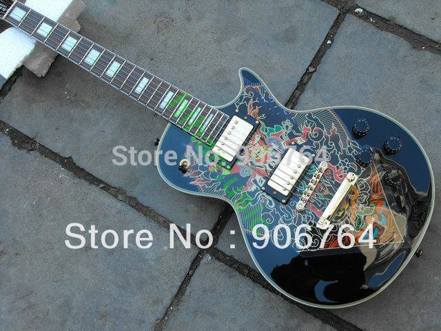 640x480 New Black Opra Flower Colorful Painting Electric Guitar Free - Electric Guitar Painting