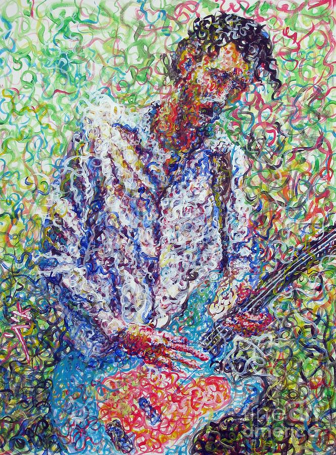 665x900 Electric Guitar Player Painting By Itai Arad - Electric Painting
