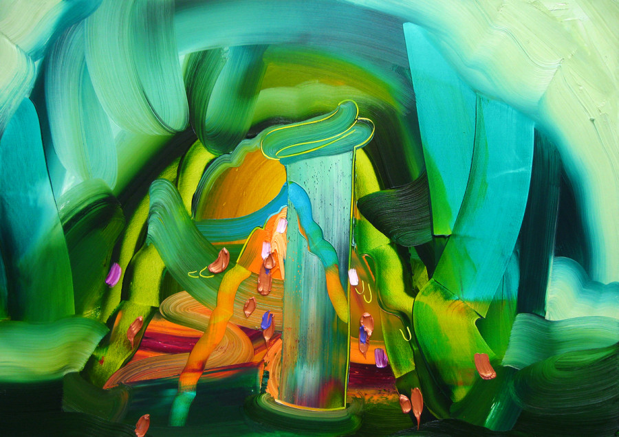 900x636 Electric Abstract Paintings Capture Life In A Constant State - Electric Painting