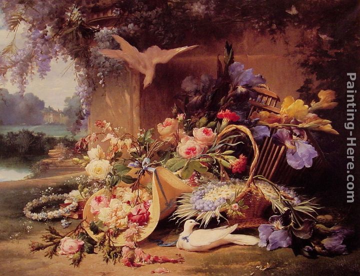 720x553 Eugene Bidau Elegant Still Life With Flowers Painting Anysize 50 - Elegant Painting