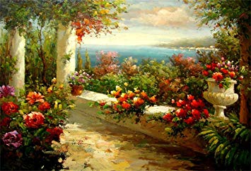 355x242 Aofoto 8x6ft Garden Landscape Backdrop Classic - Elegant Painting