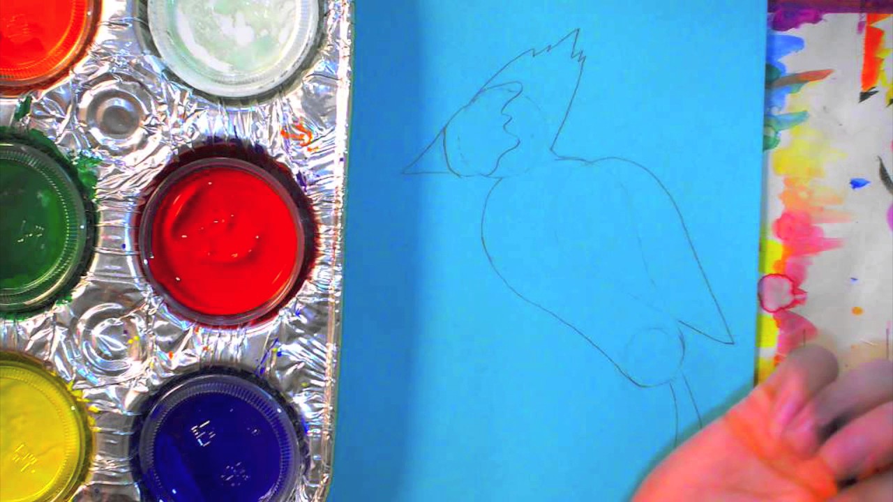 1280x720 Elementary Art 3rd Grade Winter Cardinal Painting - Elementary Painting