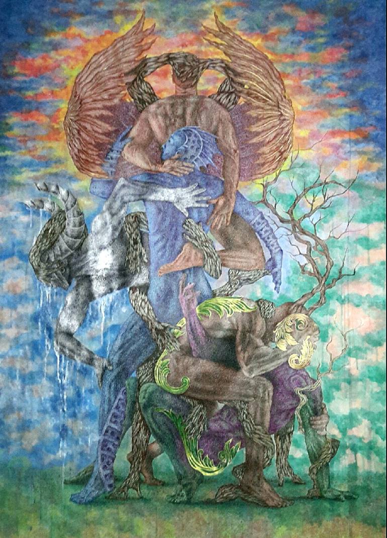 770x1069 Saatchi Art The Five Elements Painting By Edwin Darwin - Elements Of Painting