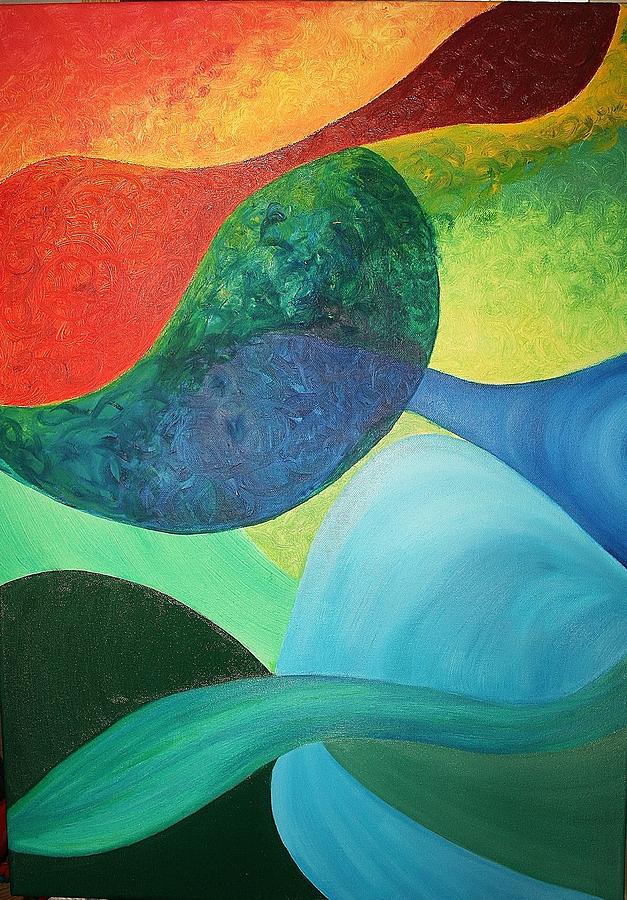 627x900 The Four Elements Painting By Derya Aktas - Elements Of Painting