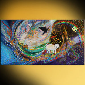 300x300 Figurative Abstract Expressionism Jewish Art Spiritual Painting - Elena Painting