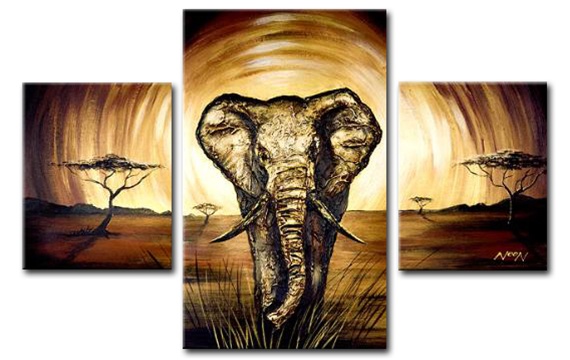 570x360 Approaching Elephant - Elephant Canvas Painting