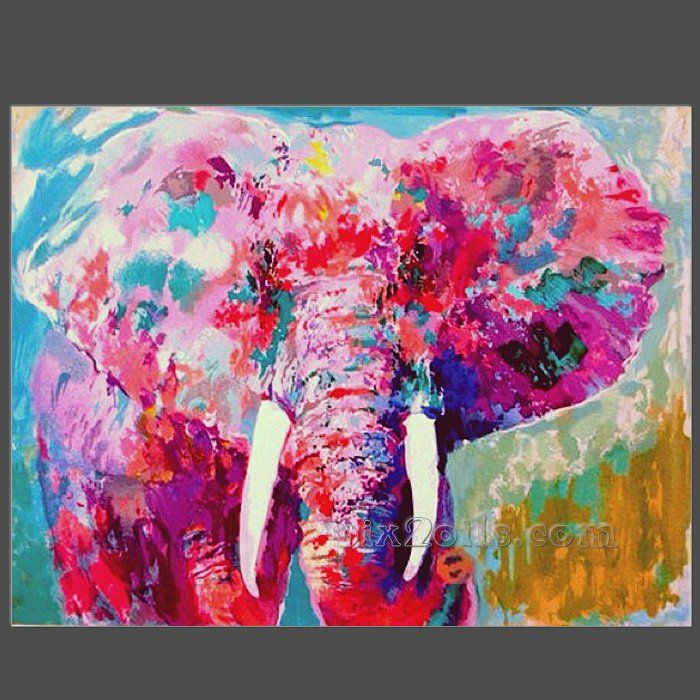 700x700 Lovely Elephant Canvas Art Oil Painting (Buy Directly) - Elephant Canvas Painting