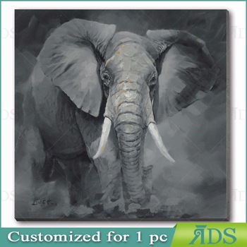 350x350 Popular Home Decoration Wall Art Handmade Elephant Canvas Oil - Elephant Canvas Painting