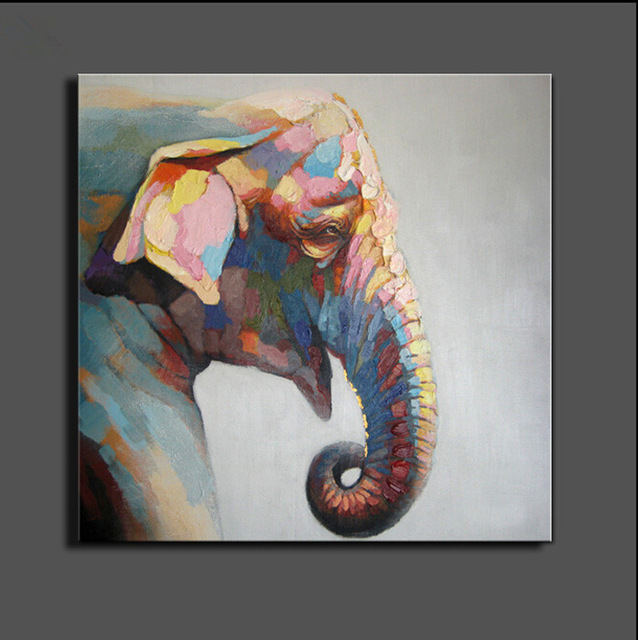 638x640 Stretched Elephant Canvas Painting Abstract Oil Painting On Canvas - Elephant Canvas Painting