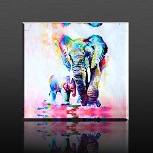 500x500 Mohoo 50x50cm Elephant Oil Painting Canvas Wall Art - Elephant Canvas Painting