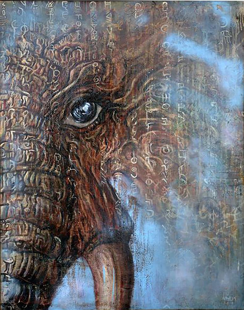 791x1007 Elephant Eye Artem Art - Elephant Eye Painting