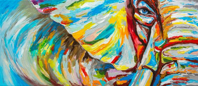770x338 Saatchi Art Elephant's Eye Painting By Lyubov Kuptsova - Elephant Eye Painting