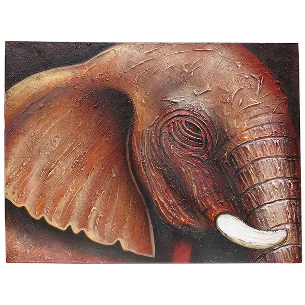 600x600 Elephant Eye' Original Canvas Painting, Handmade In Indonesia - Elephant Eye Painting
