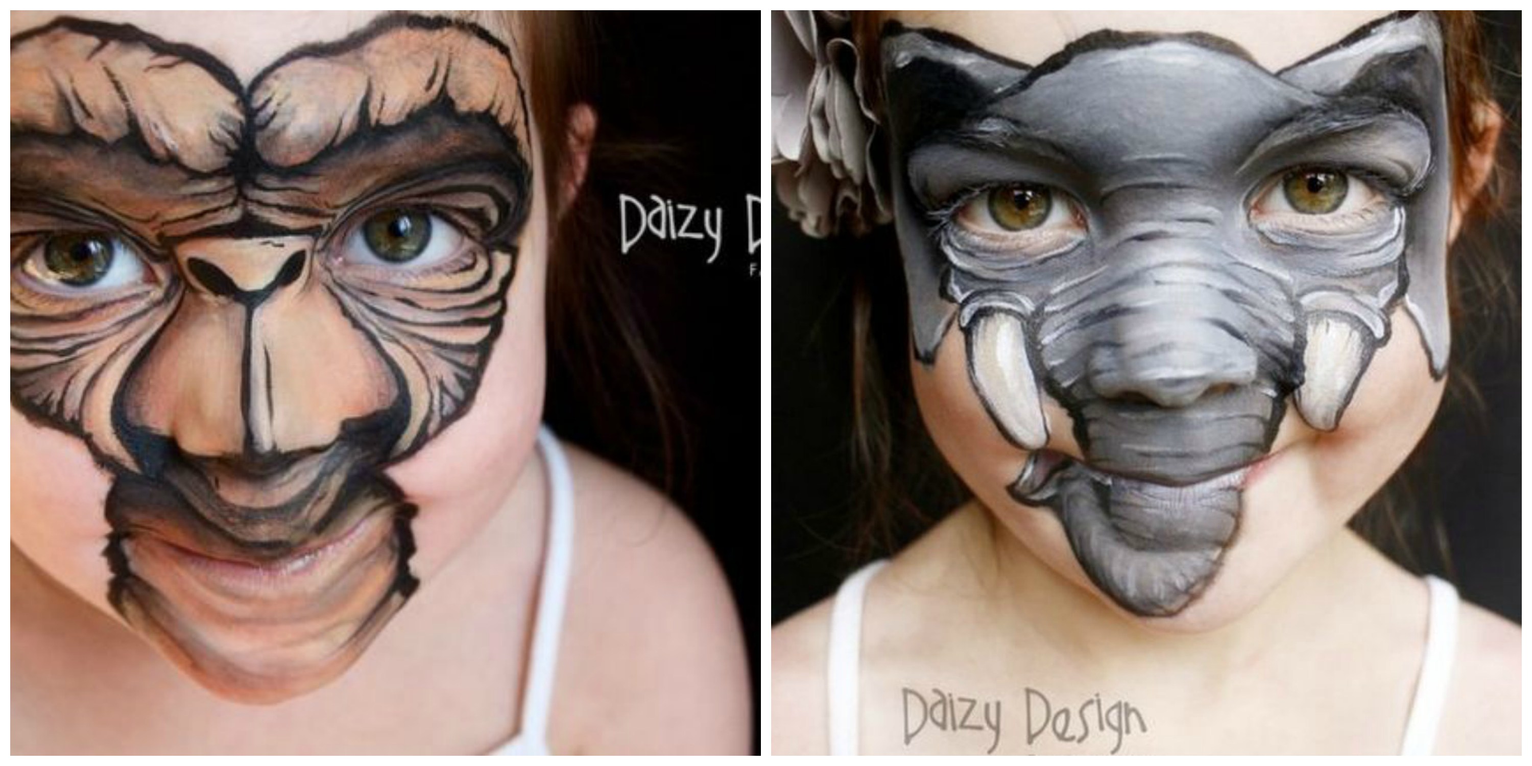 3000x1500 Creative Face Paint - Elephant Face Painting
