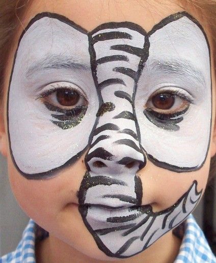 424x516 Elephant Face Paint Kinder Schminken Elephant Face - Elephant Face Painting