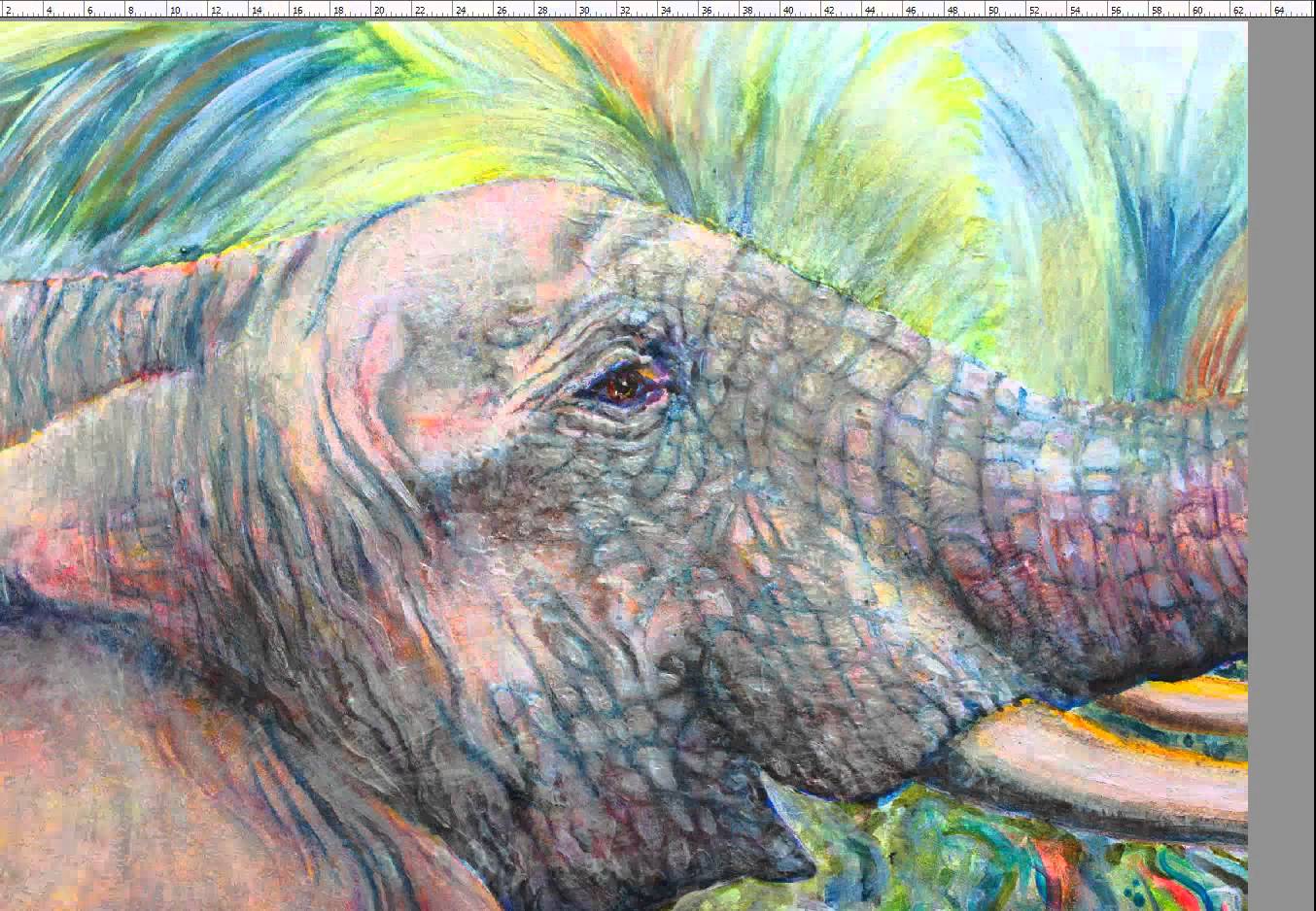 1354x938 Elephant Family Portrait - Elephant Family Painting