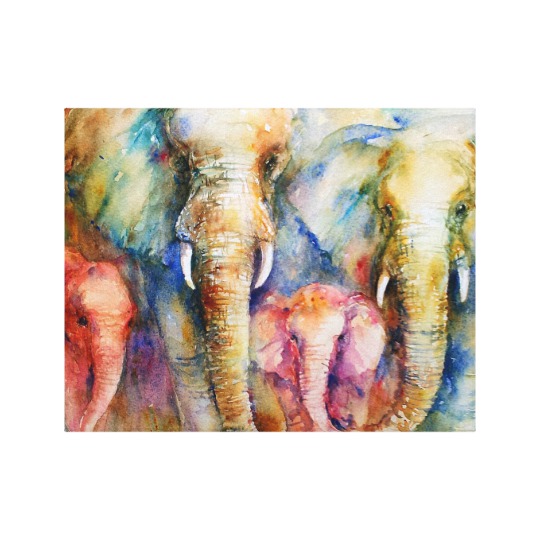 540x540 Elephant Family Painting Wall Art On Canvas - Elephant Family Painting