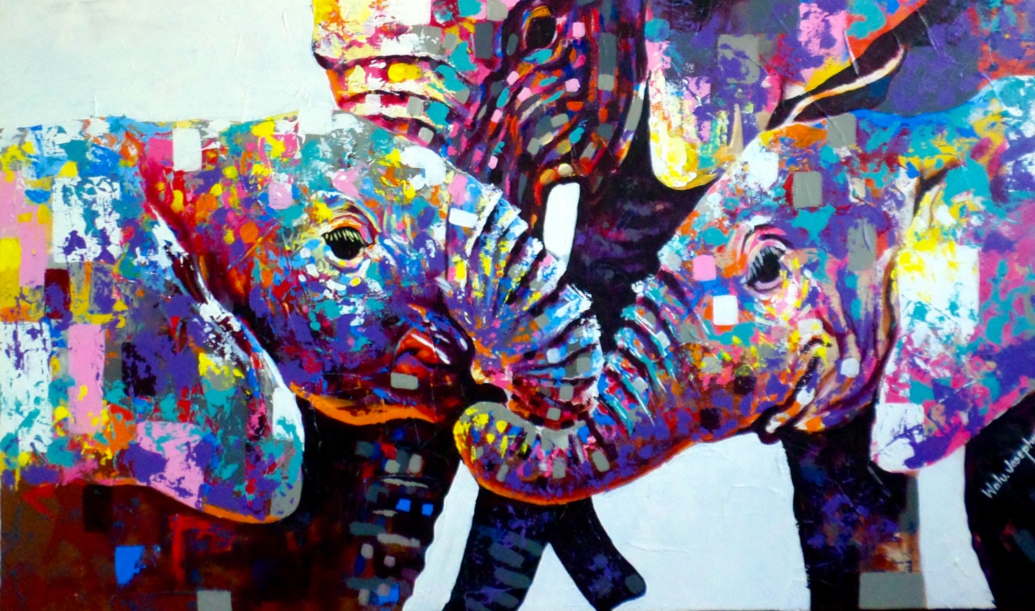 1502x887 Strong Elephant Family Walusimbi Joseph Foundmyself - Elephant Family Painting