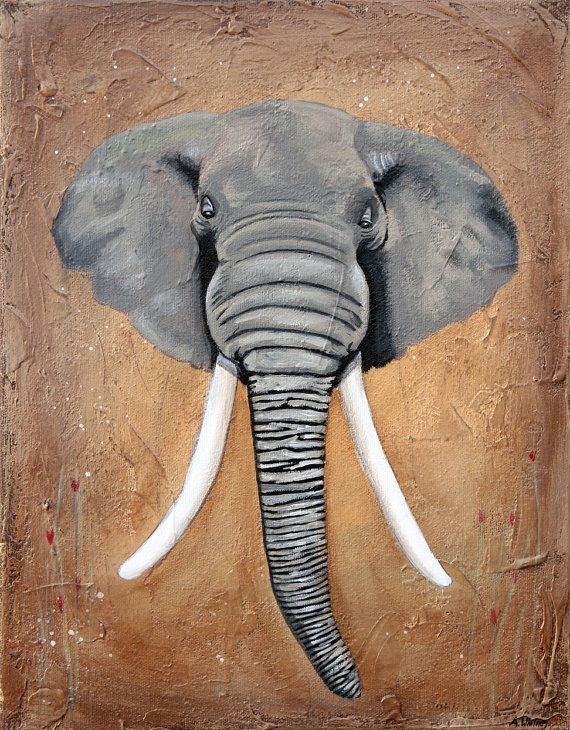570x730 Elephant Head Print Of Original Painting By Adrisart On Etsy. My - Elephant Head Painting