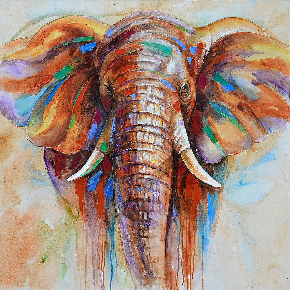 Elephant Head Painting at PaintingValley.com | Explore collection of ...