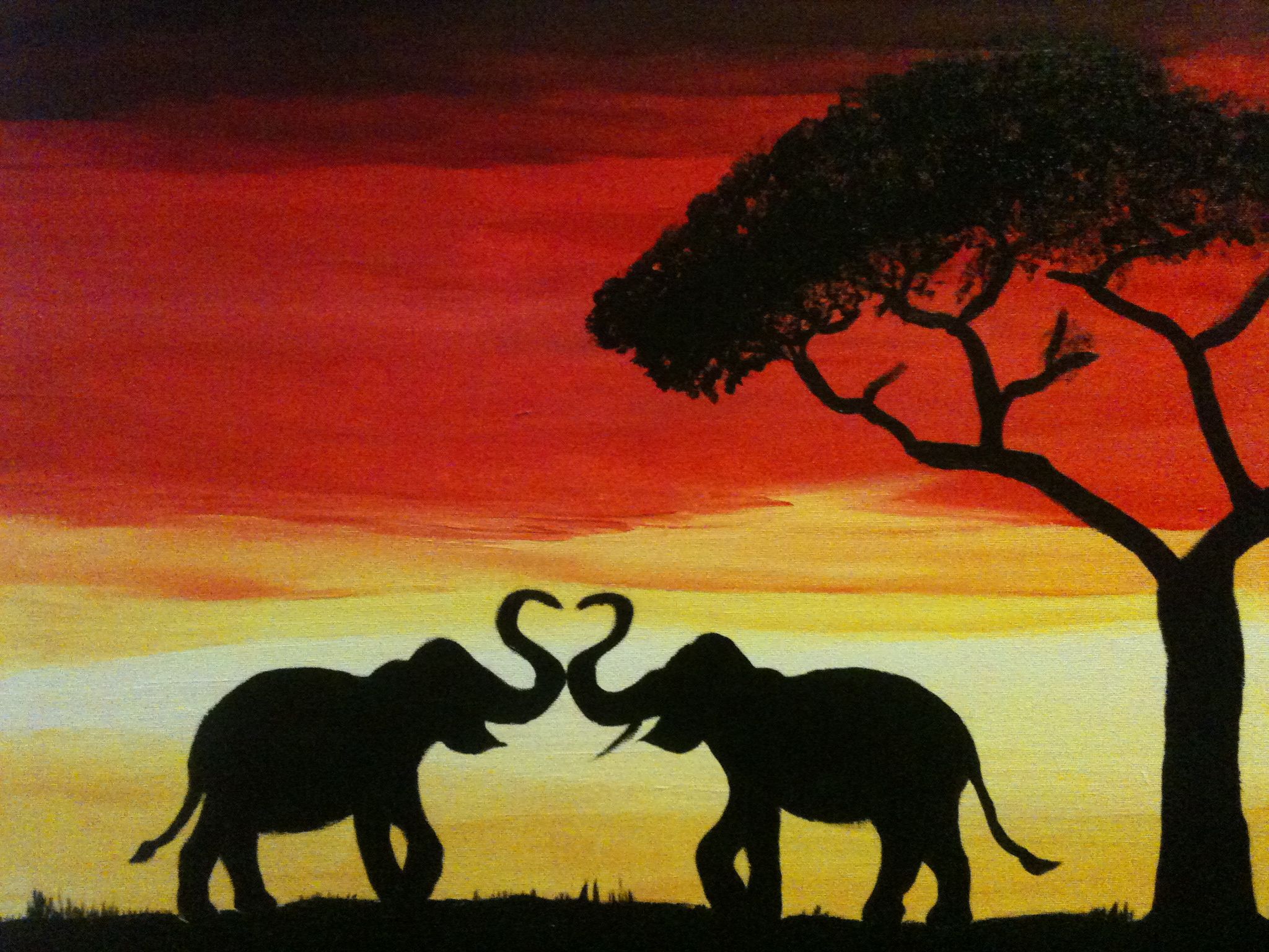 2048x1536 Elephant Love Painting My Artwork Artwork - Elephant Love Painting