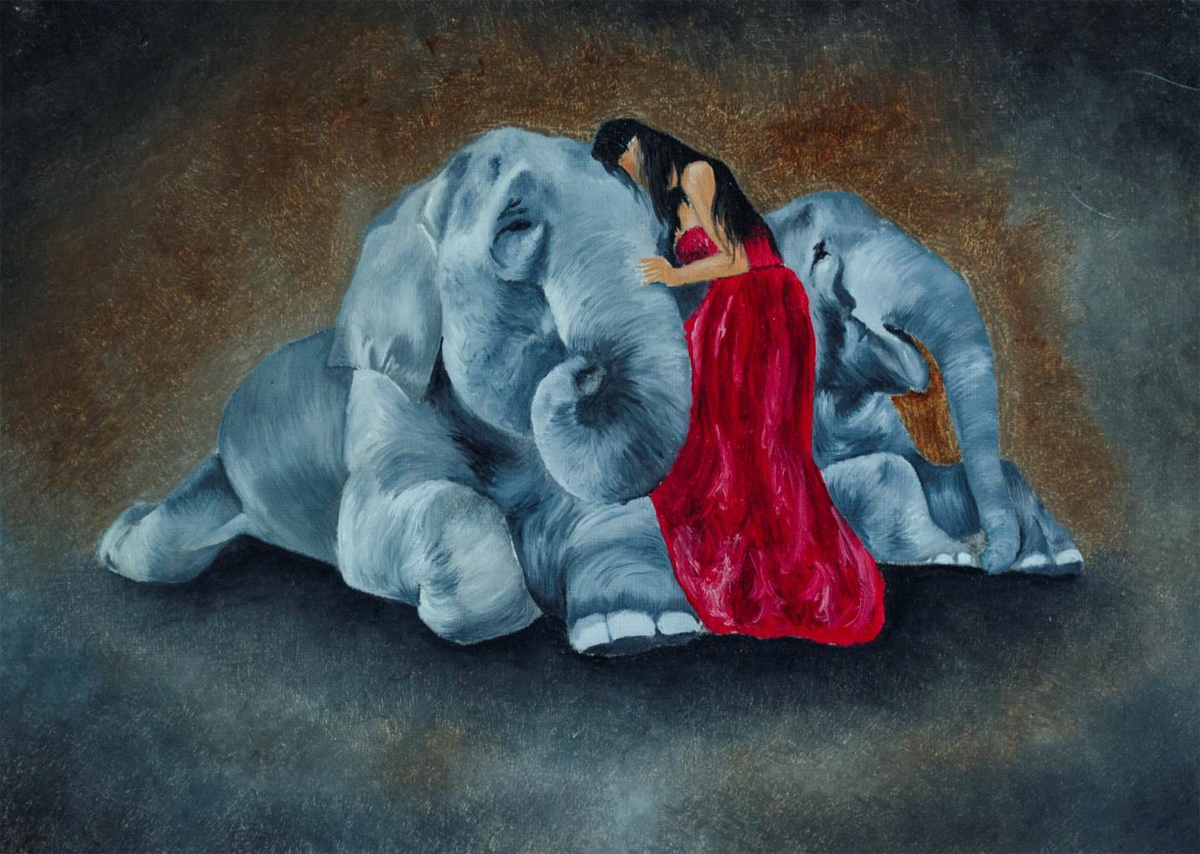 1200x854 Elephant Love Iema - Elephant Love Painting
