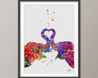 340x270 Elephant Spraying Butterfly Art Print Watercolor By Cocomilla - Elephant Love Painting