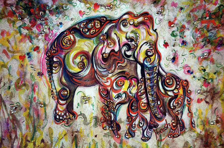 900x596 Mom Elephant - Elephant Love Painting