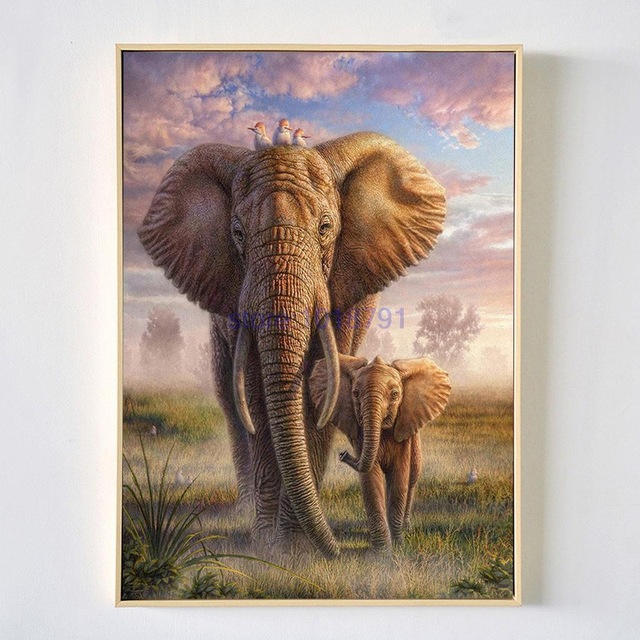 640x640 New Elephant Love Needlework Diy Diamond Painting Kit 3d Hand Make - Elephant Love Painting