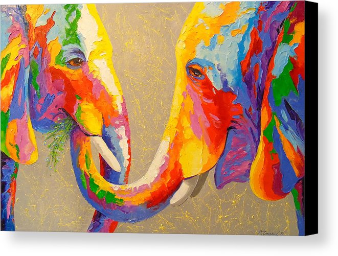 661x501 Elephant Love Canvas Print Canvas Art By Olha Darchuk - Elephant Love Painting