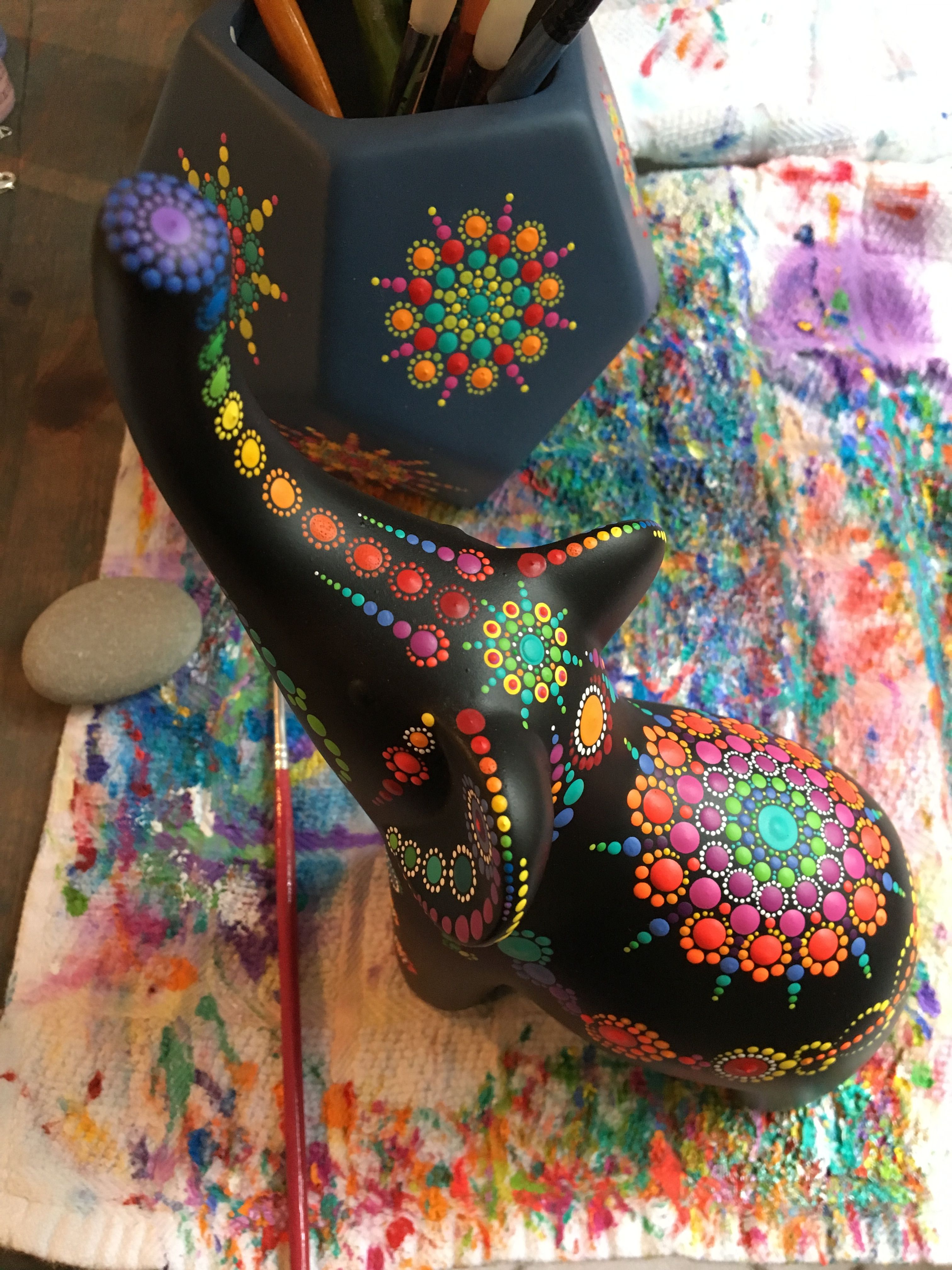 3024x4032 Boho Dot Painting Elephant. Mandala. Rainbow. Decor. Painted - Elephant Mandala Painting