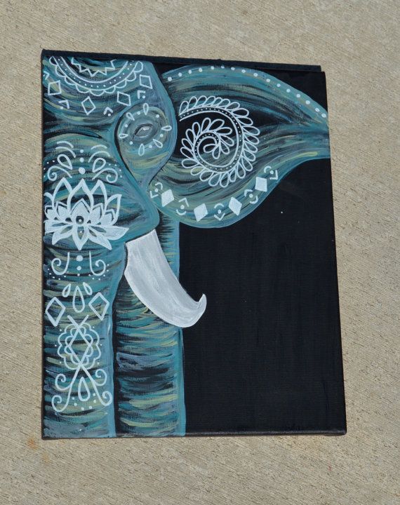 570x720 Check Out This Item In My Etsy Shop - Elephant Mandala Painting