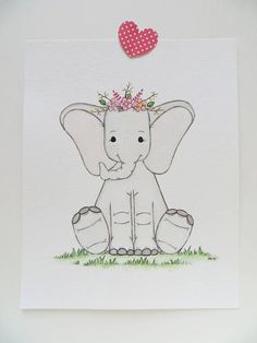 236x314 Watercolor Painting Nursery Painting Baby Elephant By Waterblooms - Elephant Nursery Painting