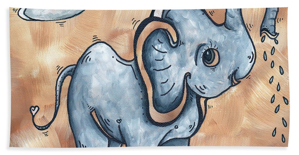 967x500 Whimsical Pop Art Childrens Nursery Original Elephant Painting - Elephant Nursery Painting