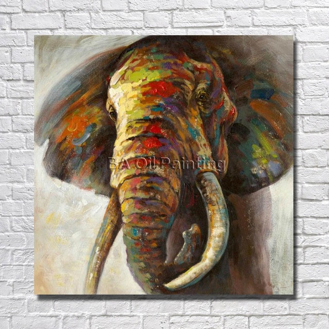 640x640 High Quality Hand Painted Canvas Art Abstract Elephant Oil - Elephant Oil Painting