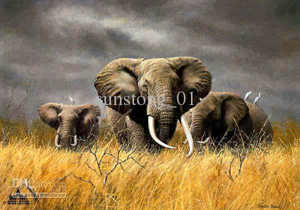 600x420 2018 Elephant Living Oil Painting Elephant Painting Home - Elephant Oil Painting