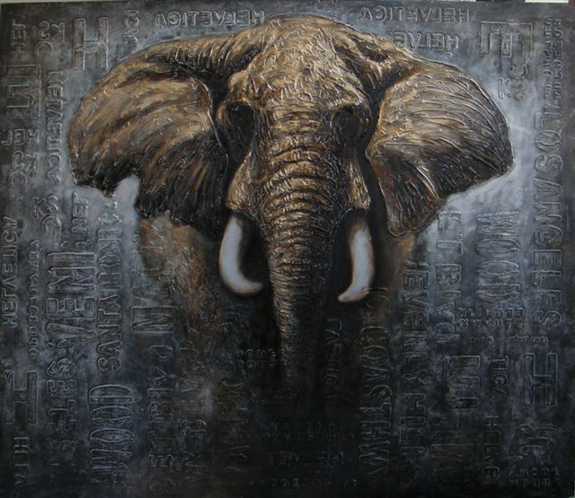 640x555 Unicompos Art Company Limited, Elephant Oil Painting, China - Elephant Oil Painting