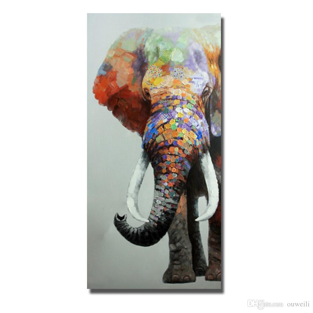 1000x1000 2018 Top Quality Cartoon Animal Elephant Oil Painting Africa Wild - Elephant Oil Painting