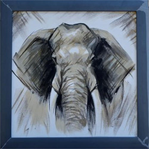 500x500 Elephant Painting, Pashu Chitrakari, - Elephant Painting