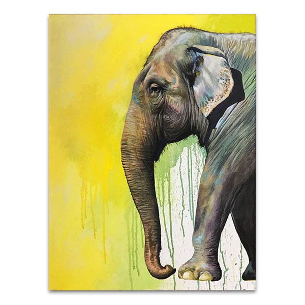 600x600 Half Elephant Painting Art Print In Wall Hangings For Sale - Elephant Painting