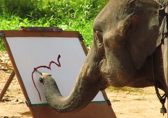 576x407 Is Elephants Painting Pictures Actually Cool Or Cruel - Elephant Painting