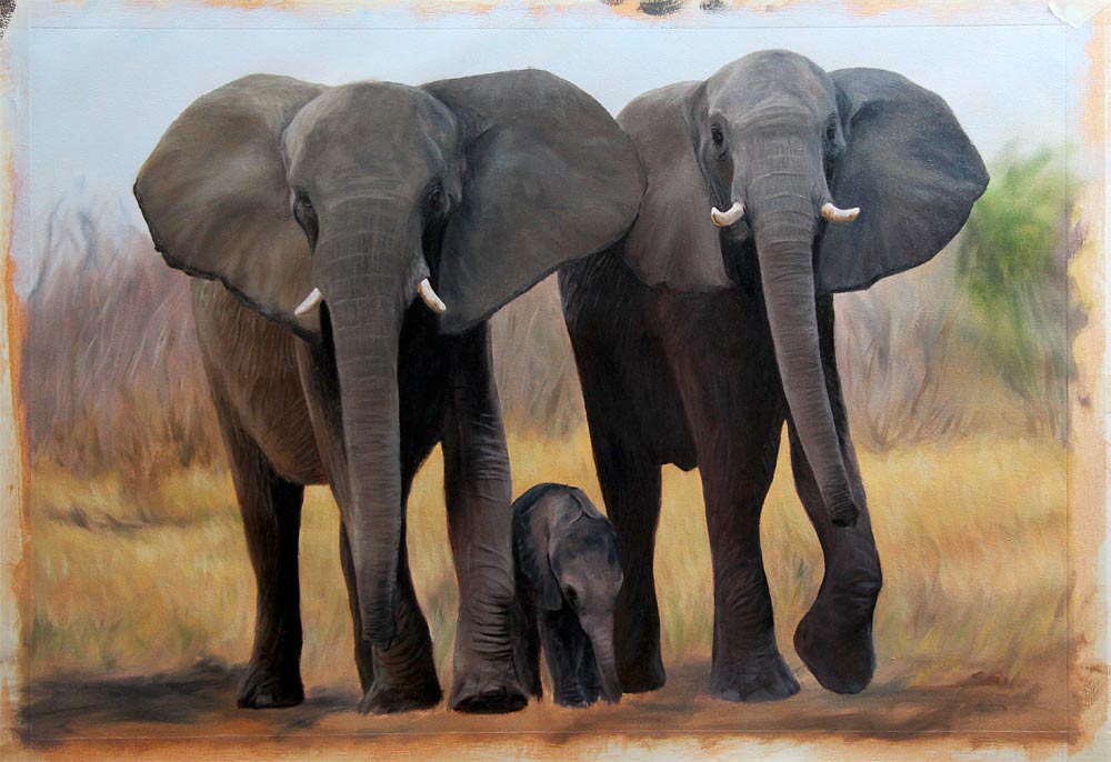1000x686 New Elephant Painting Work In Progress (Wip) How To Draw - Elephant Painting