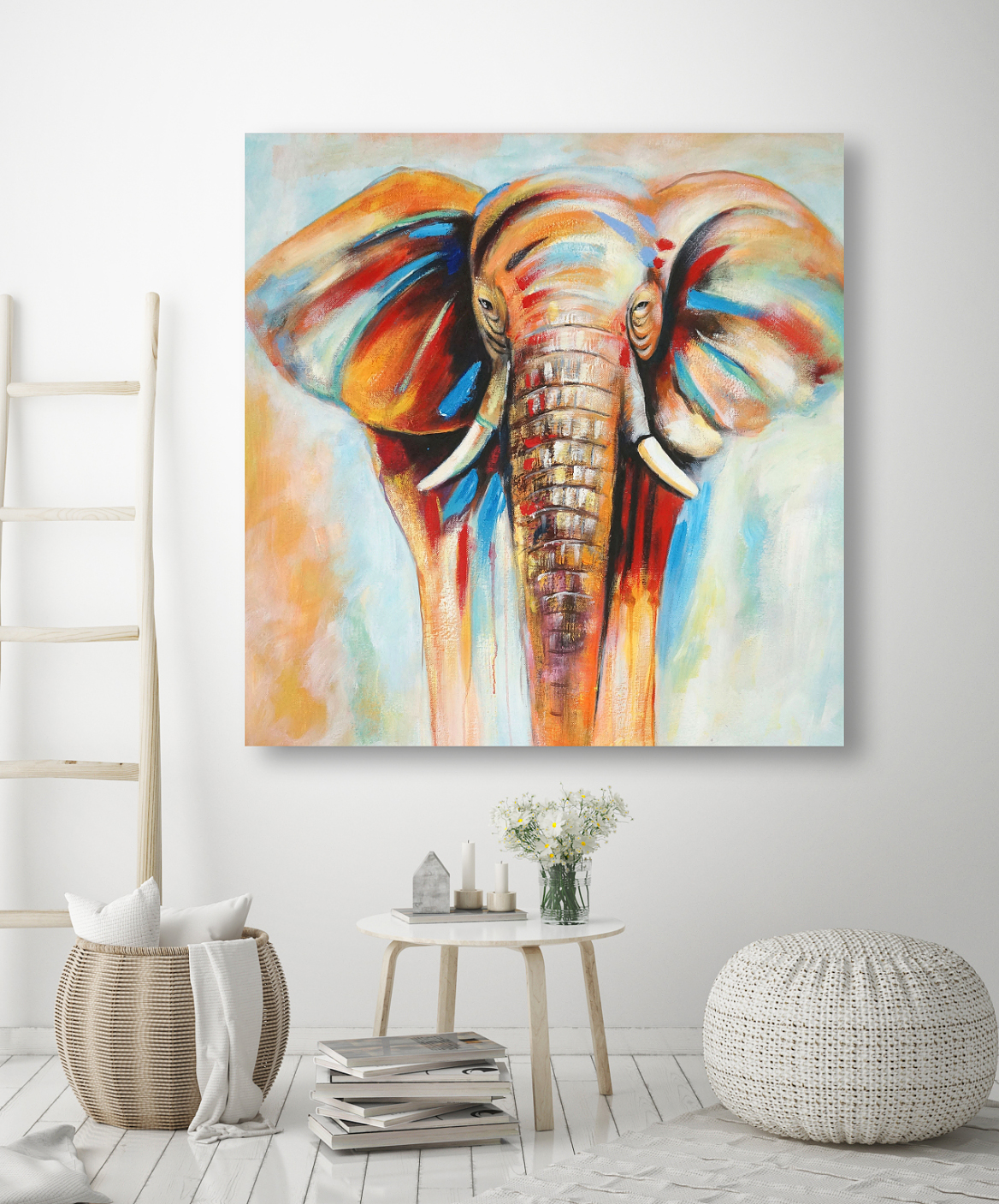 1168x1407 Oil Painting - Elephant Painting